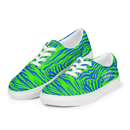 Sixty Eight 93 Logo White Zebra Blueberry Lime Women's Low Top Shoes