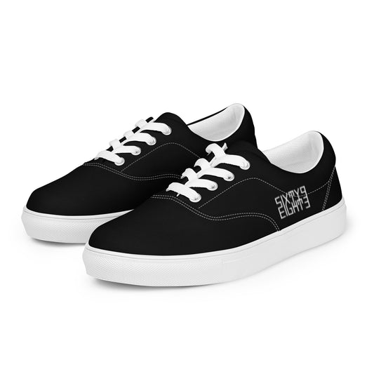 Sixty Eight 93 Logo White & Black Women's Low Top Shoes