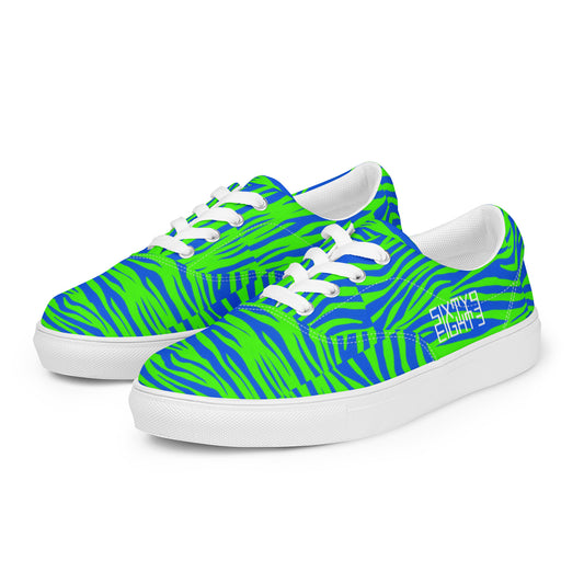 Sixty Eight 93 Logo White Zebra Blueberry Lime Women's Low Top Shoes