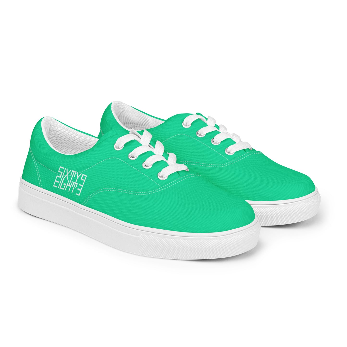 Sixty Eight 93 Logo White & Sea Green Women's Low Top Shoes