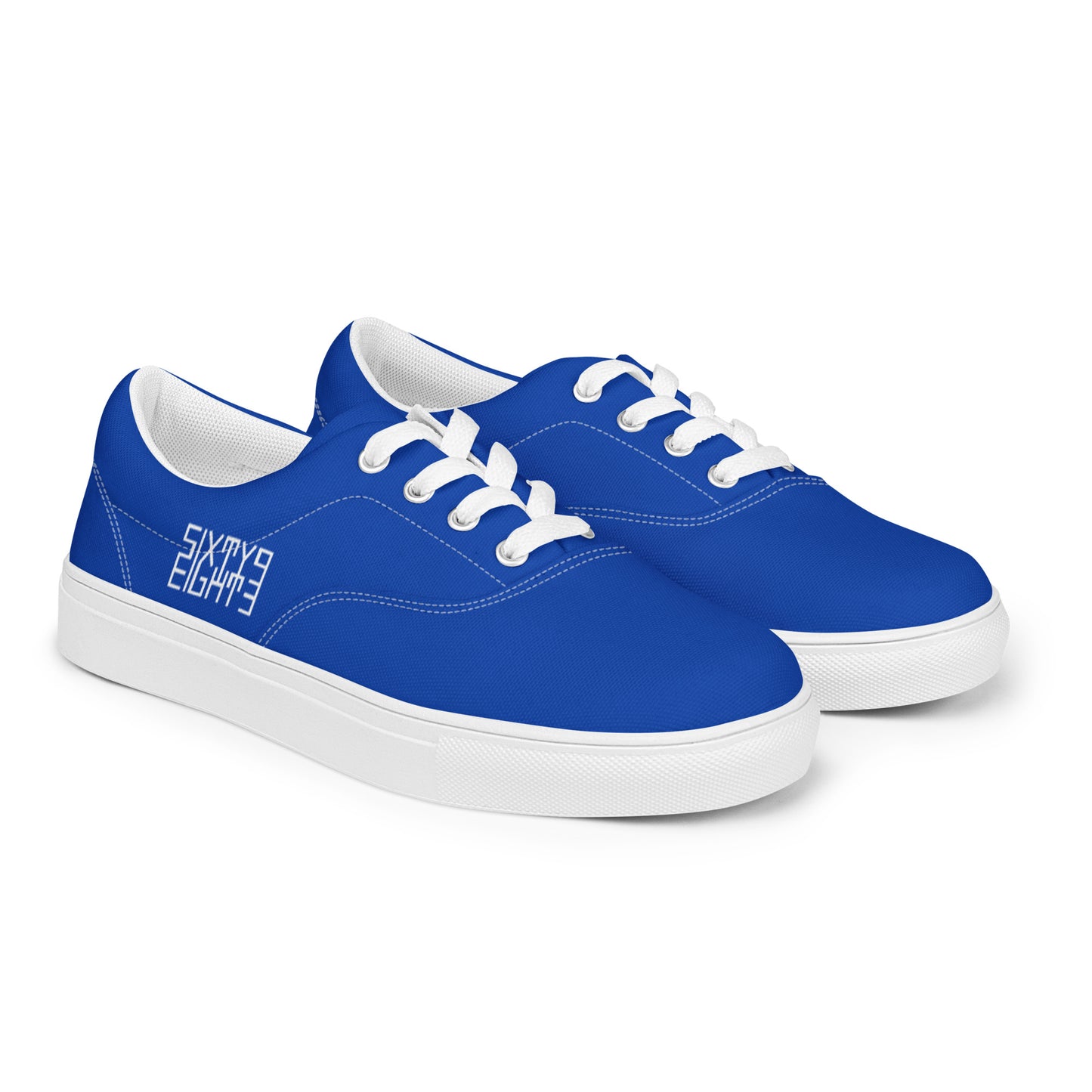 Sixty Eight 93 Logo White & Blue Women's Low Top Shoes