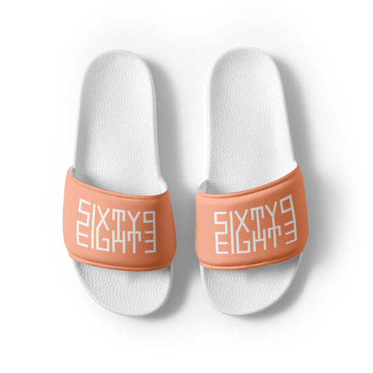 Sixty Eight 93 Logo White & Peach Women's Slides