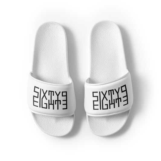 Sixty Eight 93 Logo Black & White Women's Slides