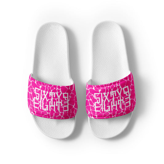 Sixty Eight 93 Logo White Boa Fuchsia Crème Women's Slides