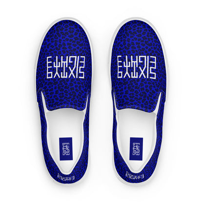 Sixty Eight 93 Logo White Cheetah Blue Women’s Slip On Shoes
