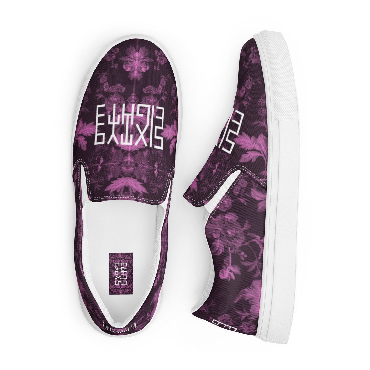 Sixty Eight 93 Logo White Floral Black & Pink Women’s Slip On Shoes