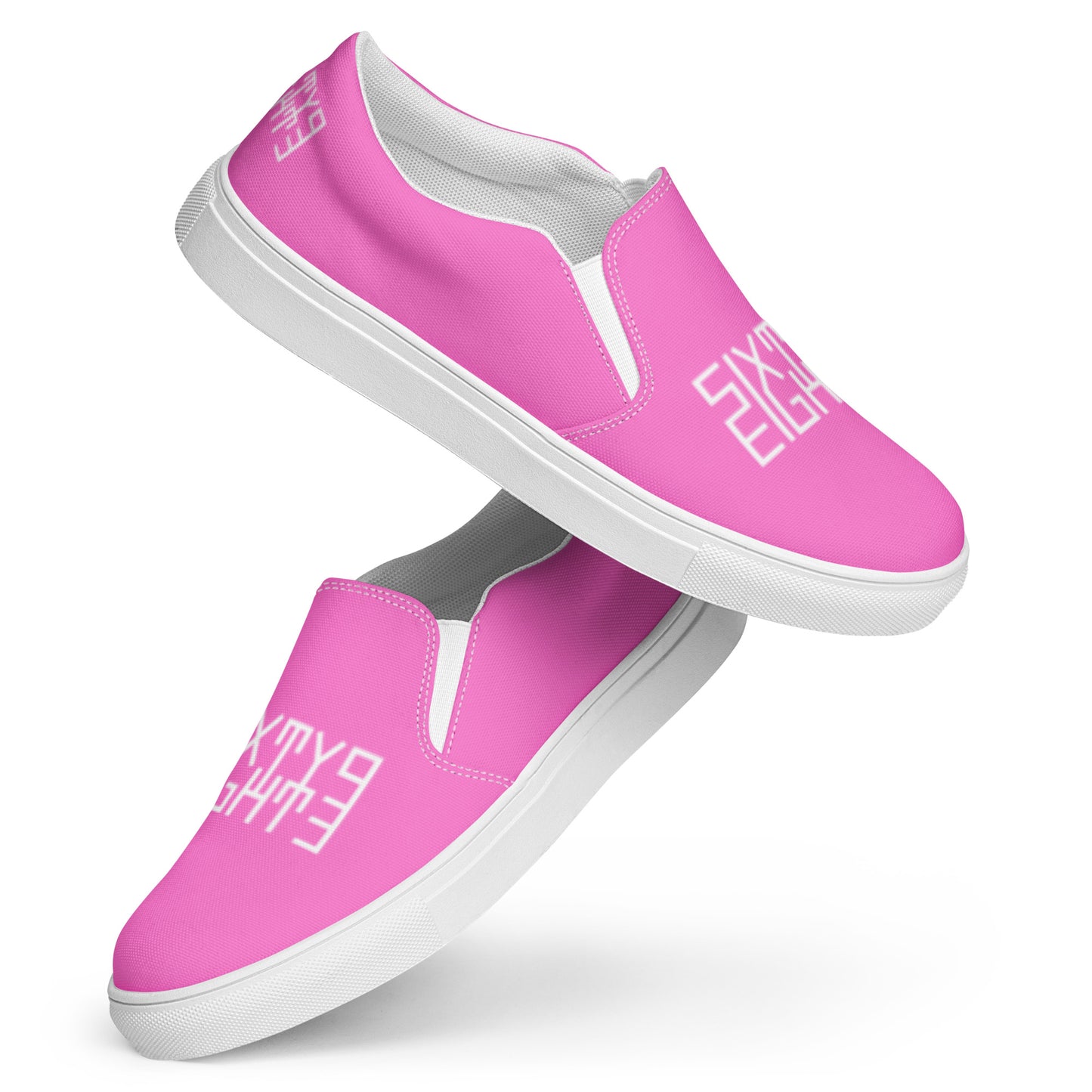 Sixty Eight 93 Logo White & Pink Women's Slip On Shoes