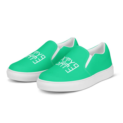 Sixty Eight 93 Logo White & Sea Green Women's Slip On Shoes