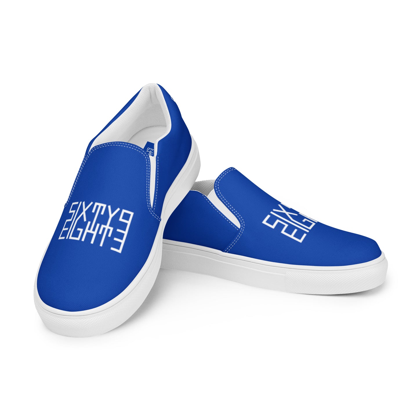 Sixty Eight 93 Logo White & Blue Women's Slip On Shoes